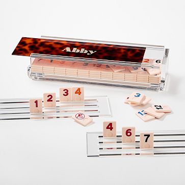Acrylic Rummy Tile Game Set, Brown Tortoise Shell