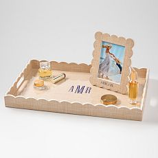 Montauk Raffia Scalloped Tray
