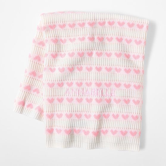 Knit Hearts Baby Blanket