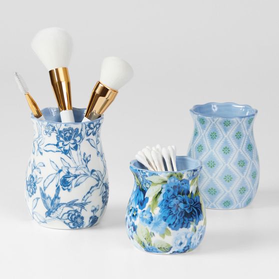 Sanderson Ceramic Vanity Cups, Set of 3