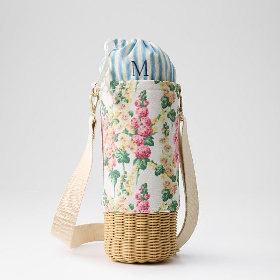 Sanderson Wicker and Canvas Wine Carrier