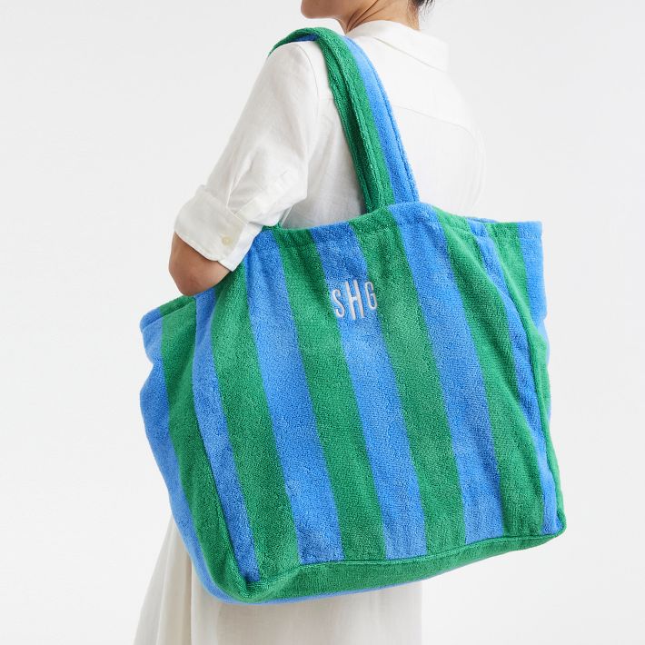 Cabana Stripe Terry Beach Tote Mark and Graham