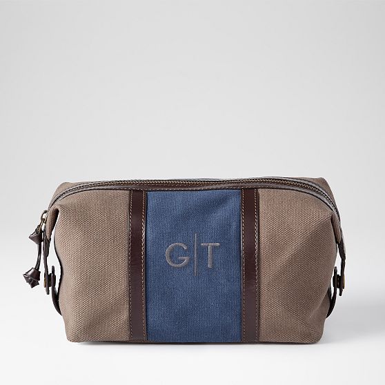 Everett Canvas and Leather Travel Pouch
