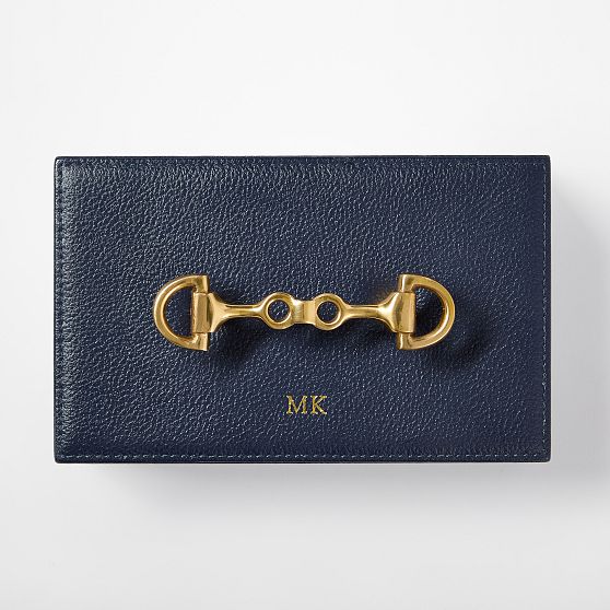 Horsebit Leather Domino Game Set