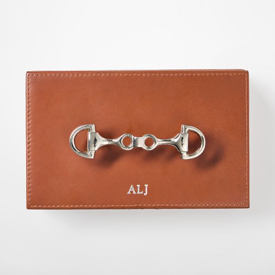 Horsebit Leather Domino Game Set