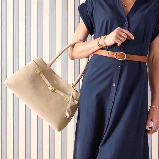 Isabella Belted Suede Handbag
