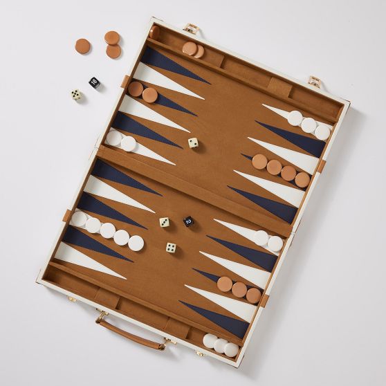 Montauk Leather Backgammon Game Set