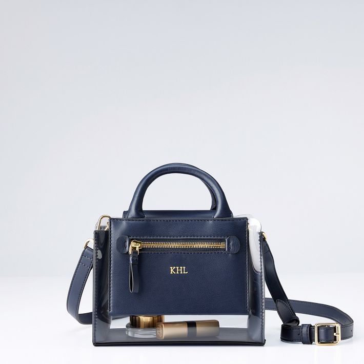 Chala LaserCut Mini Crossbody Purse - Convertible Strap Phone Bag, Navy With Orange Crab - View #6