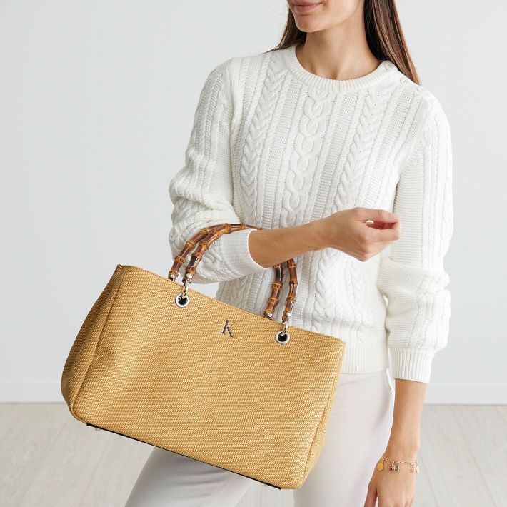 A POINT ETC Bamboo Bag 【IENA LA BOUCLE】 Bamboo Half Circle Bag With Beaded Strap – Canggu & Co