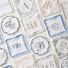 Bespoke Embroidered Coasters, Set of 4