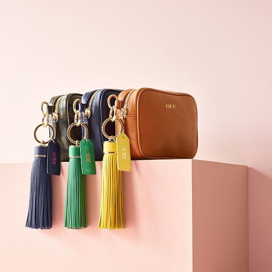 Oversized Leather Tassel Keychain