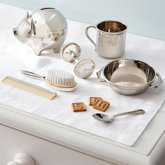 Silver Baby Brush &amp; Comb Set