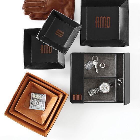 Rustic Leather Valet Tray