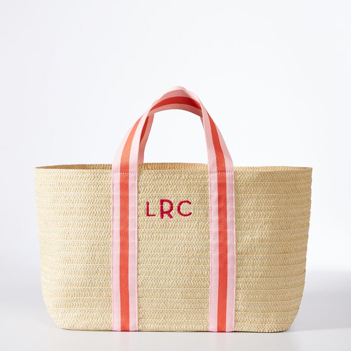 Oversized Ribbon Straw Beach Tote Mark and Graham