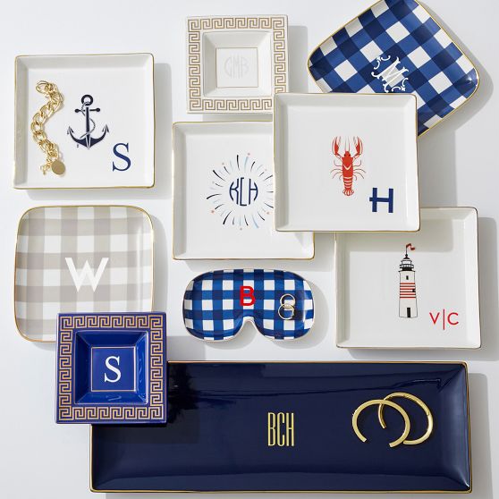 Gingham Ceramic Catchall