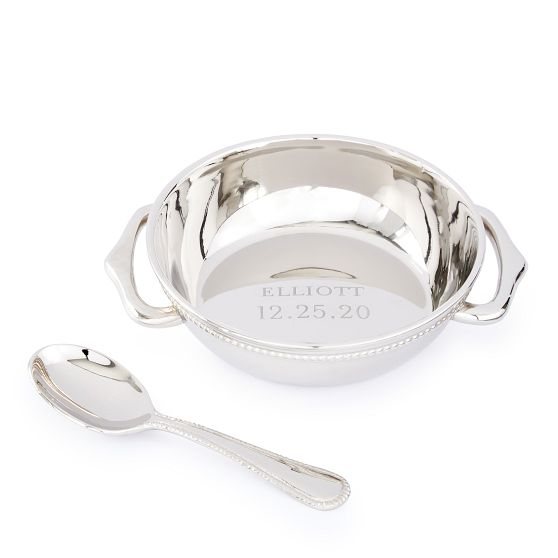 Silver Baby Spoon and Bowl Set