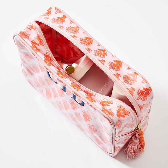 Clear Coated Travel Cosmetic Pouch