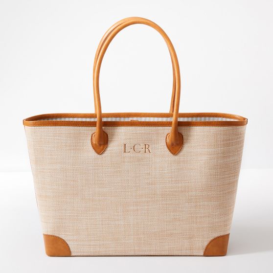 Raffia Twill Zip-Top Travel Tote | Mark and Graham