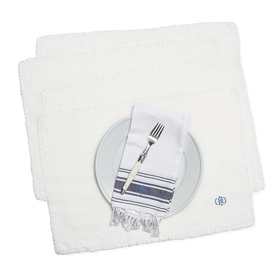 Fringe Cotton Linen Placemat, Set of 4