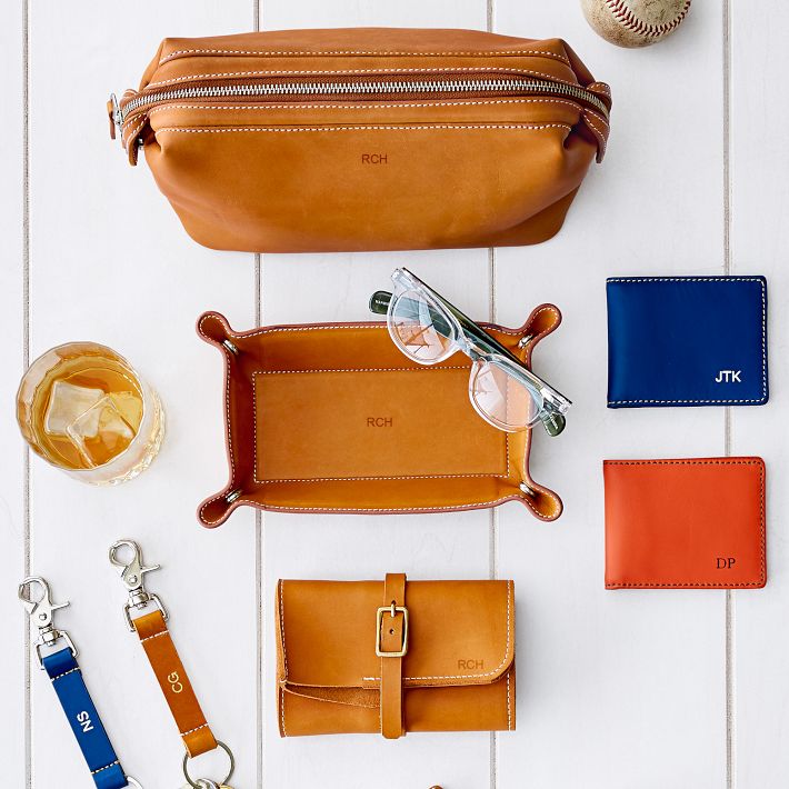 Baseball Leather Travel Pouch
