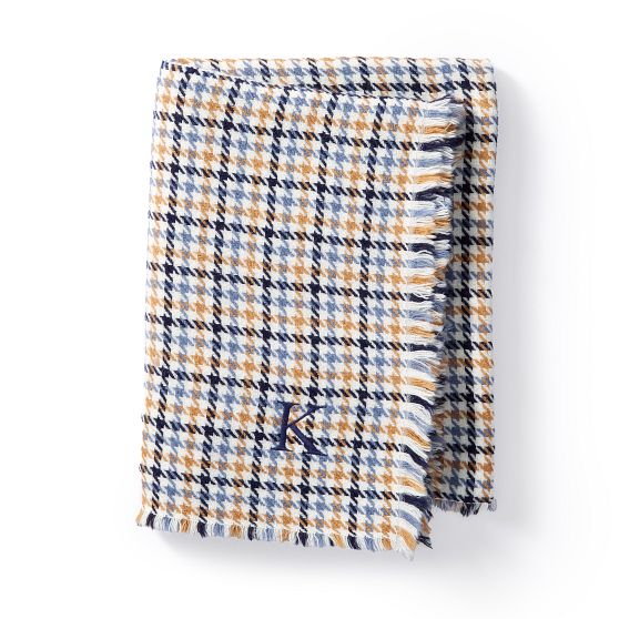 Houndstooth Plaid Throw Blanket