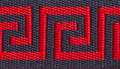 Red-Navy Greek Key
