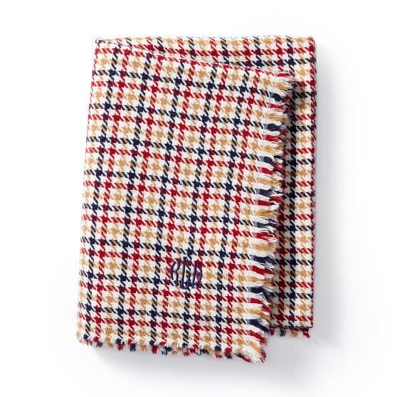 Houndstooth Plaid Throw Blanket - Thumbnail 4