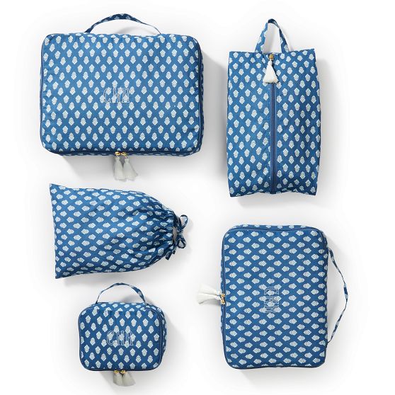 5 Piece Block Print Packing Cube Set