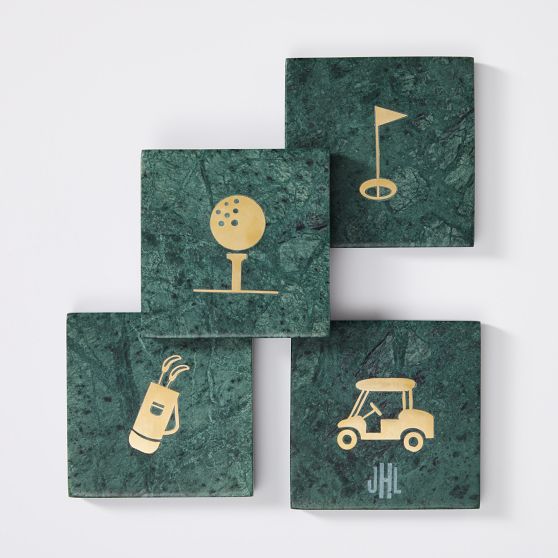 Golf Marble Coasters, Set of 4