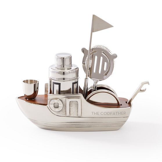Silver Boat Bar Tool Set