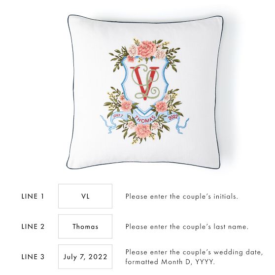 Bespoke Embroidered Crest Pillow Cover