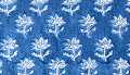 Indigo Flower Block Print