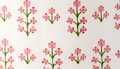 Green-Pink Flower Block Print