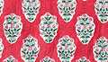 Red Flower Block Print
