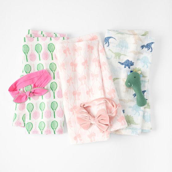 Printed Baby Swaddle Gift Set