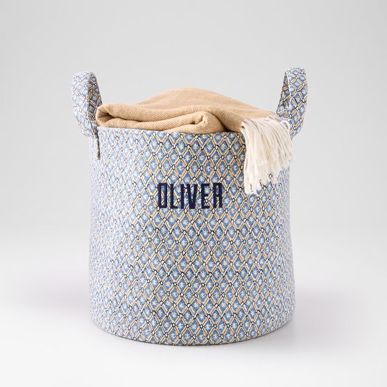 Block Print Canvas Storage Bin