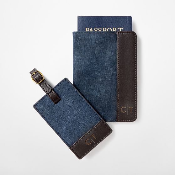 Jack Waxed Canvas Luggage Tag and Passport Case Set