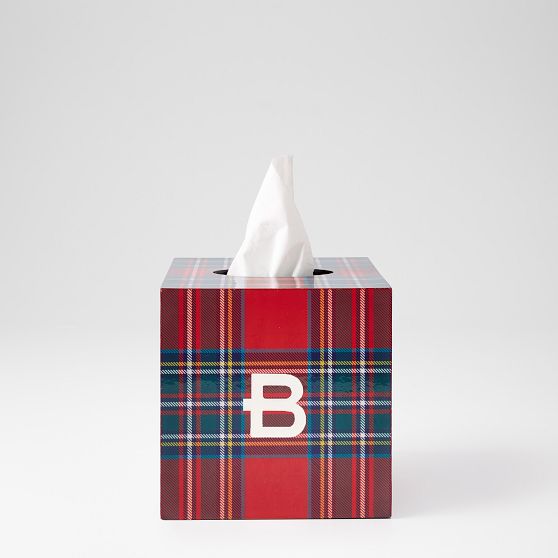 Lacquer Tartan Tissue Box Cover