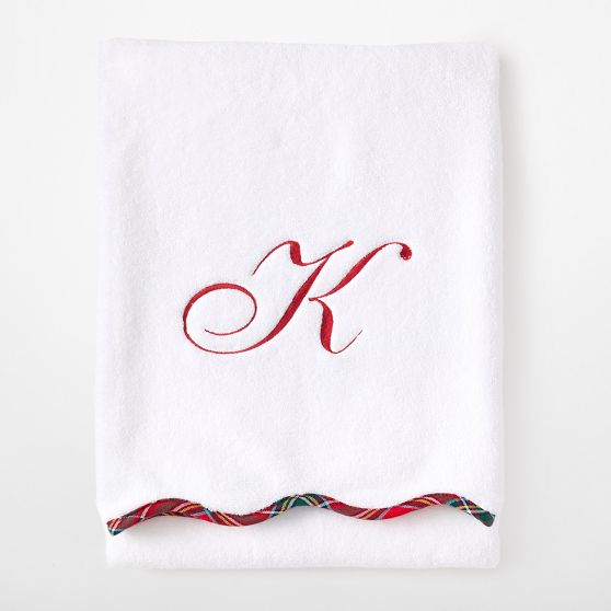 Scalloped Tartan Bath Towel