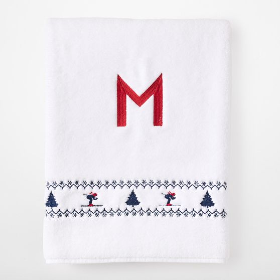 Ski Embroidered Bath Towel