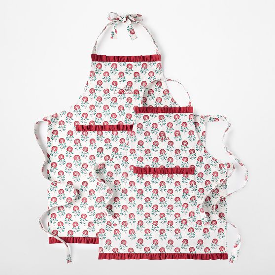 Block Print Ruffle Apron