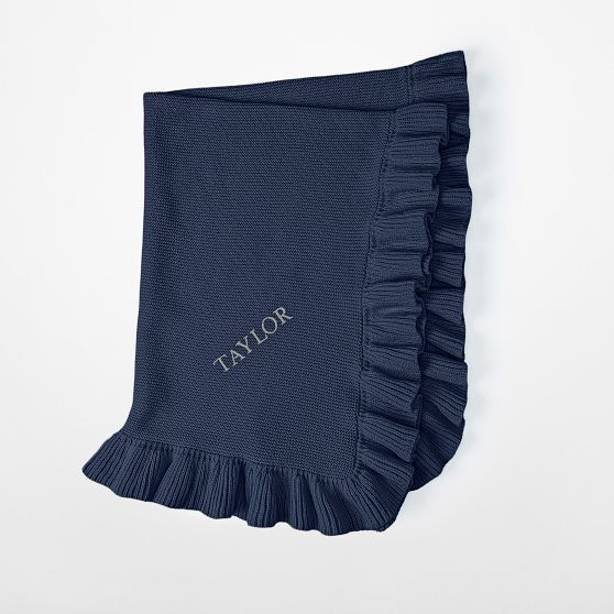 Ruffle Knit Cotton Baby Blanket