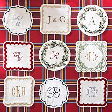 Bespoke Embroidered Coasters, Set of 4