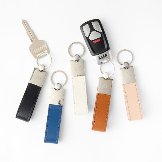 Leather and Silver Keychain