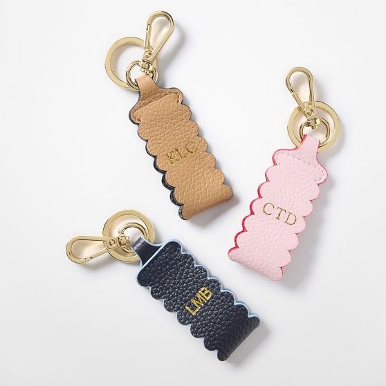 Scalloped Leather Keychain