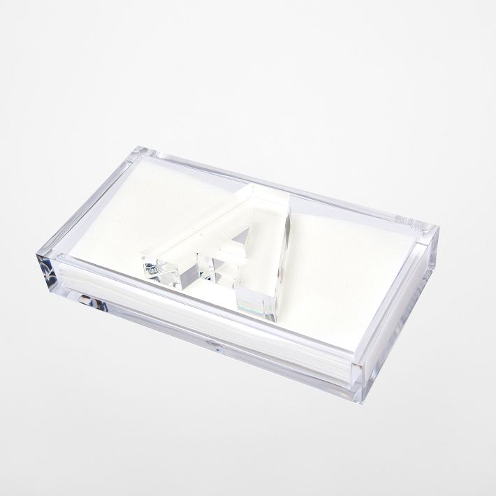 Acrylic Initial Guest Towel Holder
