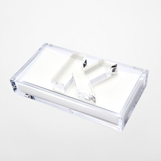 Acrylic "K" Initial Guest Towel Holder