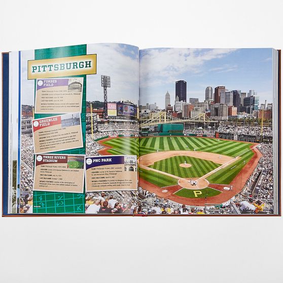 Leather Bound &quot;Ballparks Past and Present&quot; Book