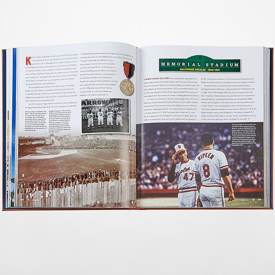 Leather Bound &quot;Ballparks Past and Present&quot; Book