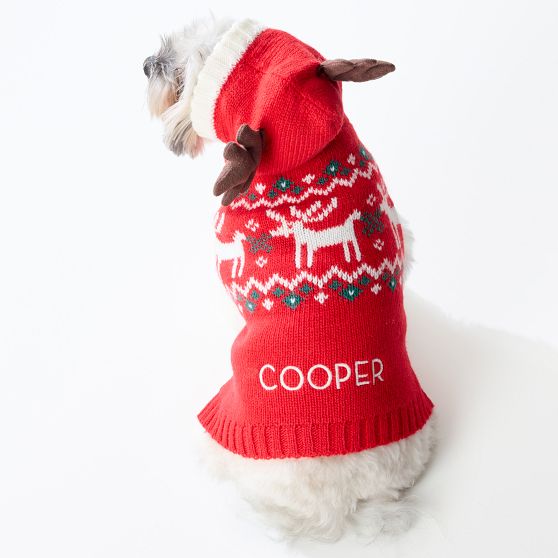 Reindeer Hooded Dog Sweater